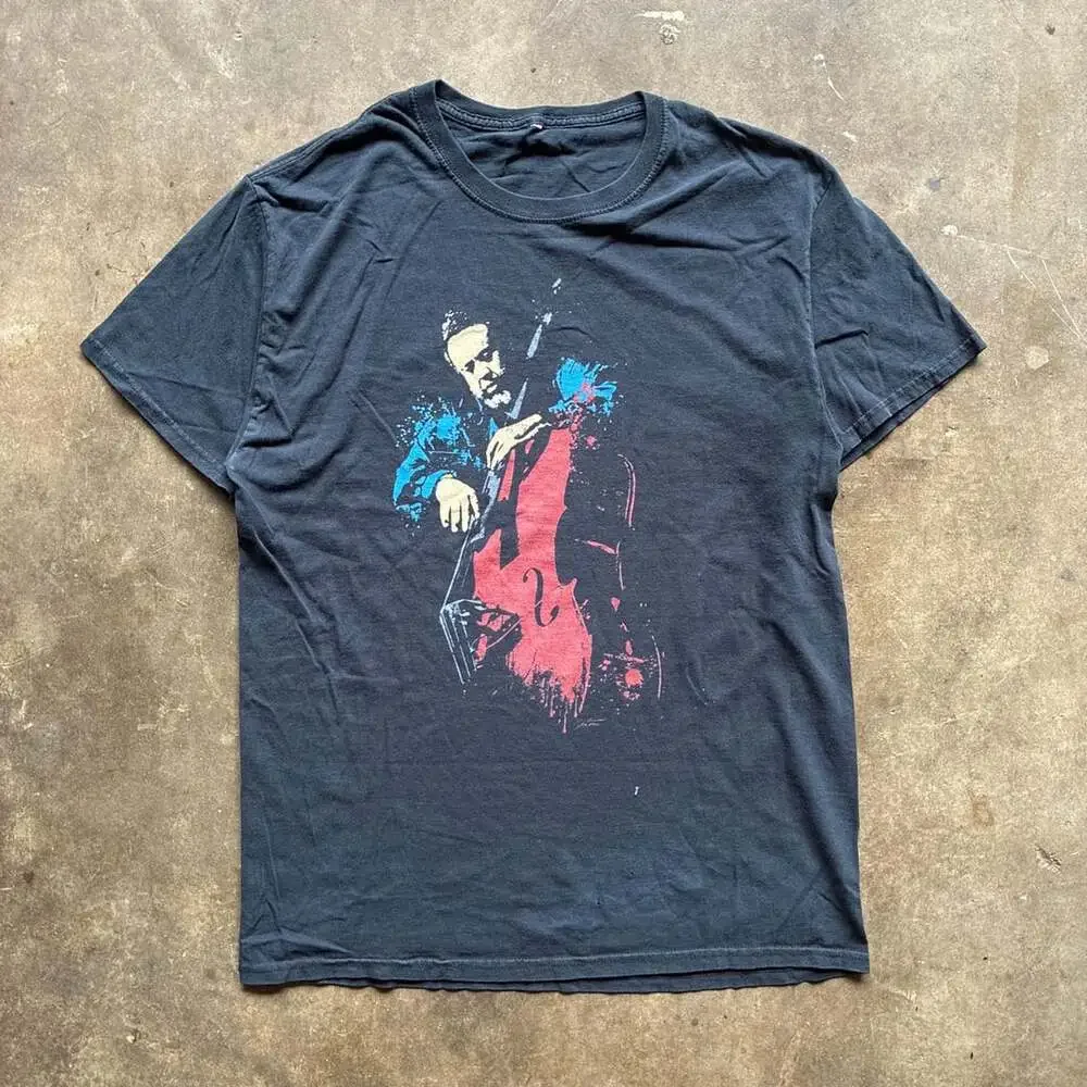 Early 2000’s Charles Mingus Jazz Double Bass Fine Art Graphic T-Shirt